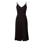 2020 AliExpress Amazon Wish Spring And Summer New Suspenders V-neck Pleated Dress Princess Skirt Multicolor Spot